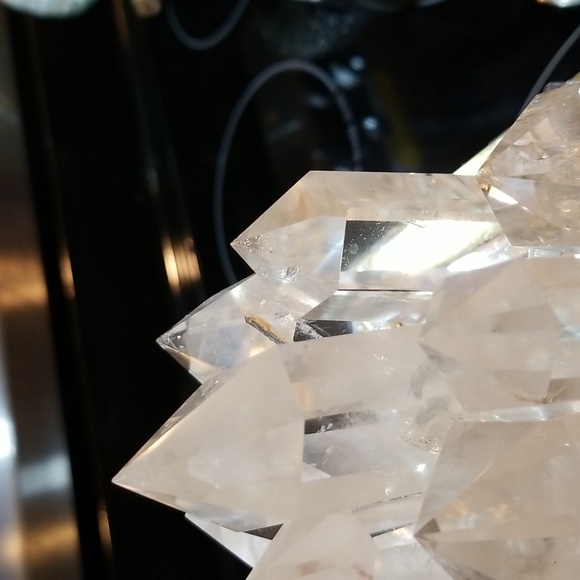 Real Clear Quartz Crystals and Brass Box With Light/Table Lamp - Picture 7 of 7